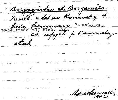 Bild på arkivkortet för arkivposten Bergagården el. Bergamåla