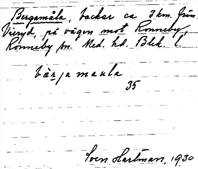 Bild på arkivkortet för arkivposten Bergamåla