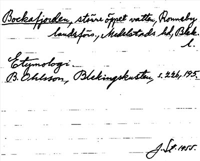 Bild på arkivkortet för arkivposten Bockafjorden