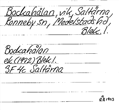 Bild på arkivkortet för arkivposten Bockahålan