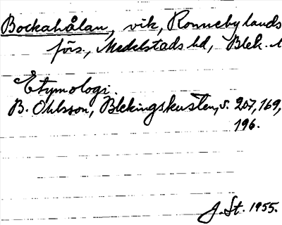 Bild på arkivkortet för arkivposten Bockahålan