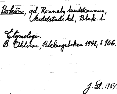 Bild på arkivkortet för arkivposten Bokön