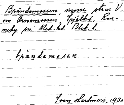Bild på arkivkortet för arkivposten Brändamossen