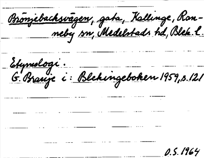 Bild på arkivkortet för arkivposten Brönjebacksvägen