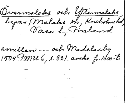 Bild på arkivkortet för arkivposten Övermalaks och Yttermalaks