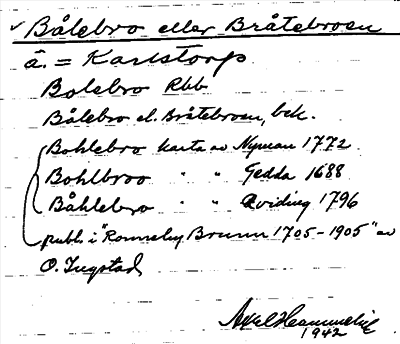 Bild på arkivkortet för arkivposten Bålebro eller Bråtebroen