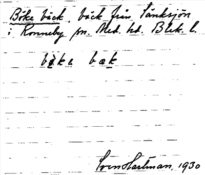 Bild på arkivkortet för arkivposten Böke bäck