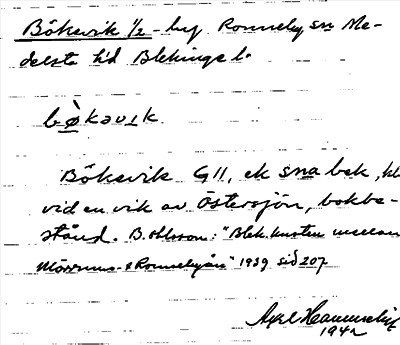 Bild på arkivkortet för arkivposten Bökevik