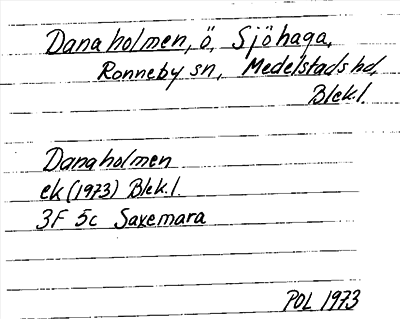 Bild på arkivkortet för arkivposten Dana holmen