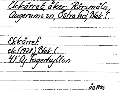 Bild på arkivkortet för arkivposten Ekkärret