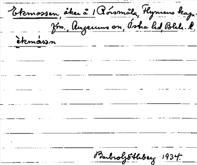 Bild på arkivkortet för arkivposten Ekmossen