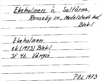 Bild på arkivkortet för arkivposten Ekeholmen