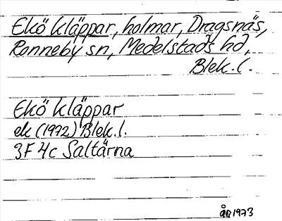 Bild på arkivkortet för arkivposten Ekö kläppar