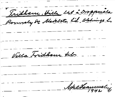 Bild på arkivkortet för arkivposten Fridhem, Villa