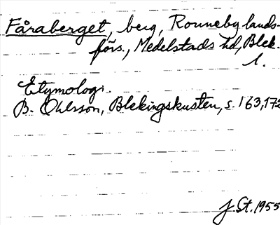 Bild på arkivkortet för arkivposten Fåraberget