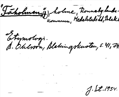 Bild på arkivkortet för arkivposten »Fäholmen»