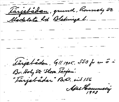 Bild på arkivkortet för arkivposten Färjebåden
