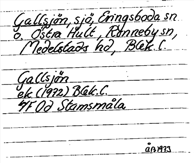 Bild på arkivkortet för arkivposten Gallsjön
