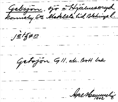 Bild på arkivkortet för arkivposten Getsjön