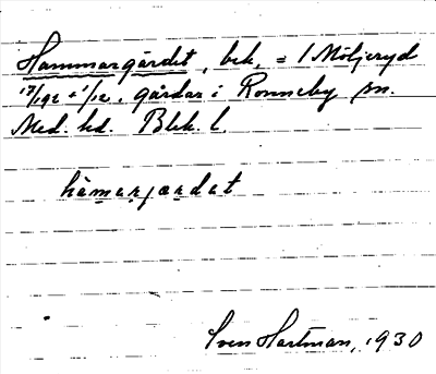 Bild på arkivkortet för arkivposten Hammargärdet