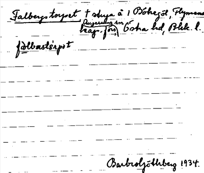 Bild på arkivkortet för arkivposten Falbergstorpet