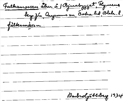 Bild på arkivkortet för arkivposten Falkamossen