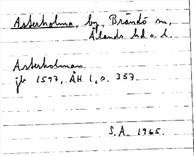 Bild på arkivkortet för arkivposten Asterholma