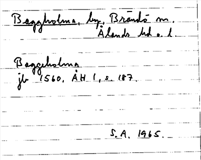 Bild på arkivkortet för arkivposten Baggholma
