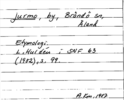 Bild på arkivkortet för arkivposten Jurmo