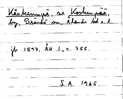 Bild på arkivkortet för arkivposten Kåskennpä, se Koskenpää