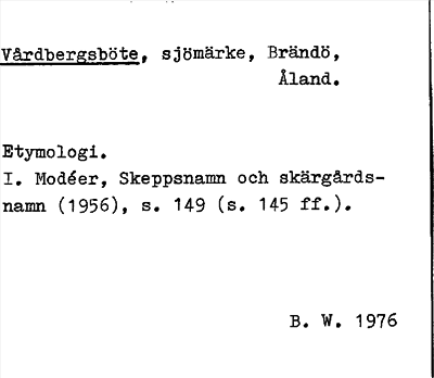 Bild på arkivkortet för arkivposten Vårdbergsböte