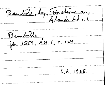 Bild på arkivkortet för arkivposten Bamböle