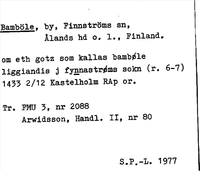 Bild på arkivkortet för arkivposten Bamböle