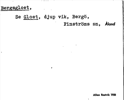Bild på arkivkortet för arkivposten Bergsgloet, se Gloet