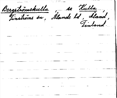 Bild på arkivkortet för arkivposten Bergströmskulla, se Kulla