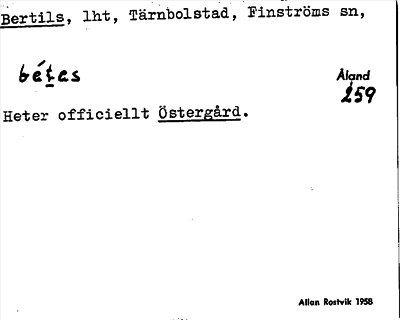Bild på arkivkortet för arkivposten Bertils