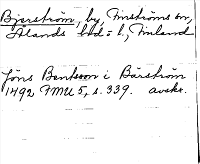 Bild på arkivkortet för arkivposten Bjerström
