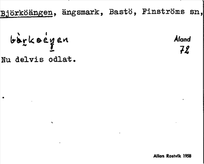 Bild på arkivkortet för arkivposten Björköängen