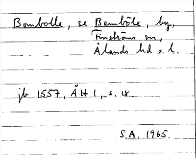 Bild på arkivkortet för arkivposten Bombolle, se Bamböle