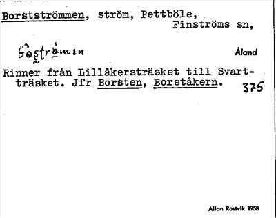 Bild på arkivkortet för arkivposten Borströmmen
