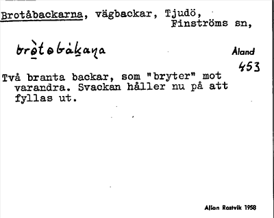 Bild på arkivkortet för arkivposten Brotåbackarna