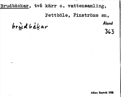 Bild på arkivkortet för arkivposten Brudbäckar