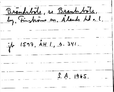 Bild på arkivkortet för arkivposten Brändsböle, se Brantsböle