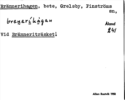 Bild på arkivkortet för arkivposten Brännerihagen
