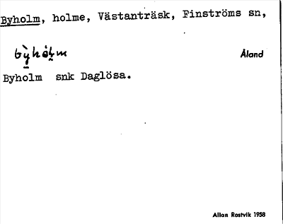 Bild på arkivkortet för arkivposten Byholm