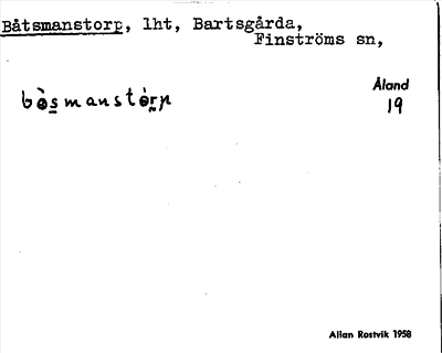 Bild på arkivkortet för arkivposten Båtsmanstorp