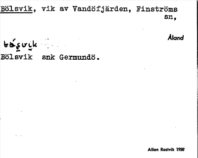 Bild på arkivkortet för arkivposten Bölsvik