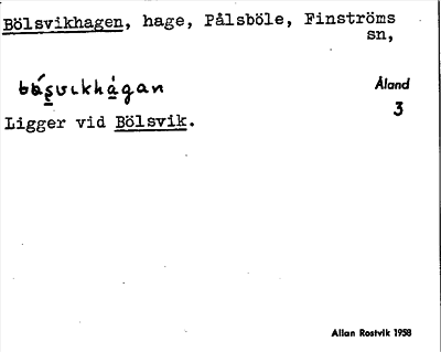 Bild på arkivkortet för arkivposten Bölsvikhagen