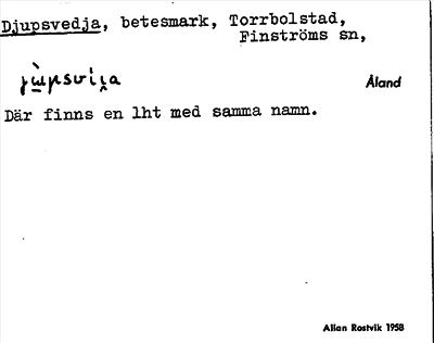Bild på arkivkortet för arkivposten Djupsvedja