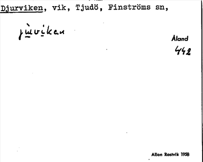 Bild på arkivkortet för arkivposten Djurviken